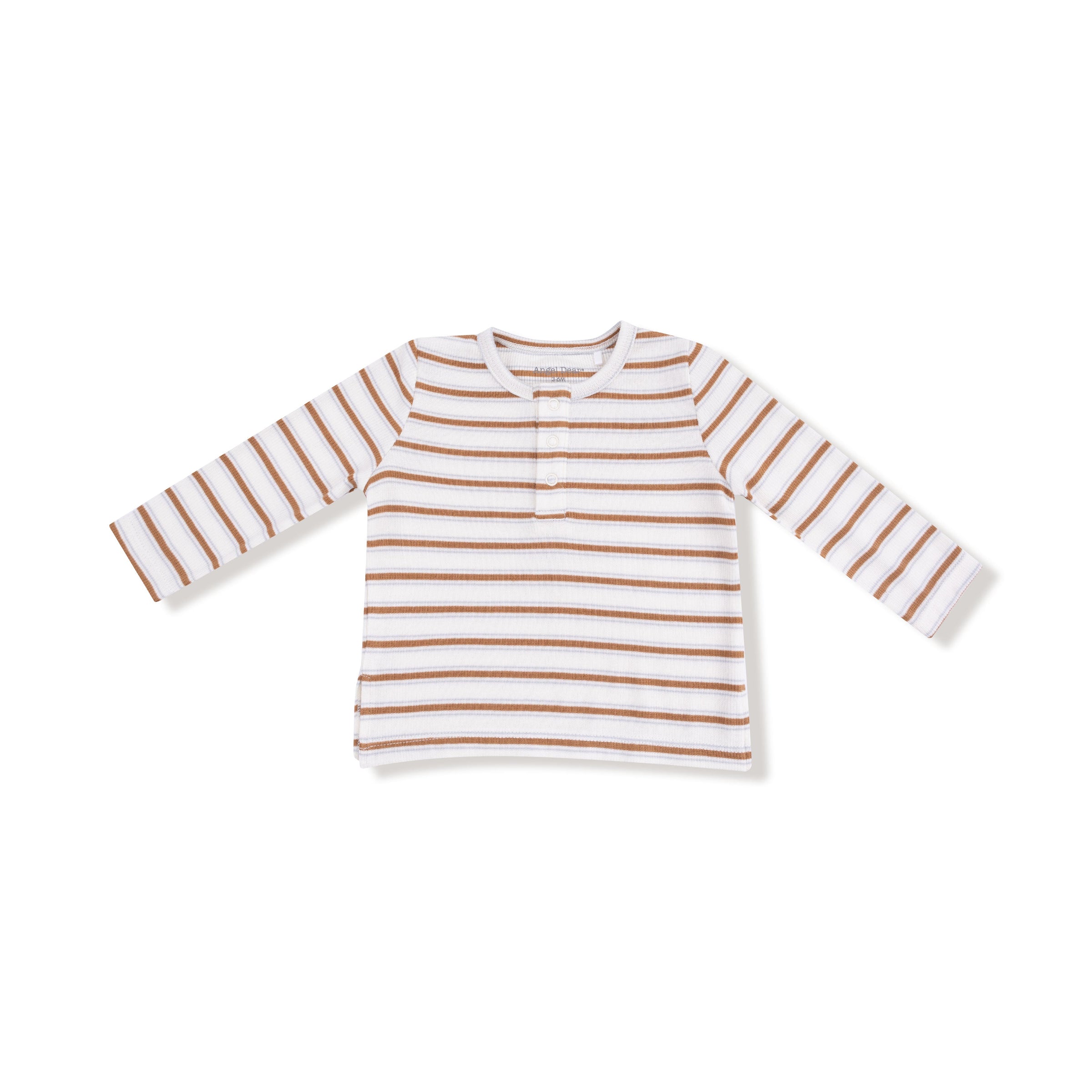 Vintage Stripe - Brown - Long Sleeve Henley