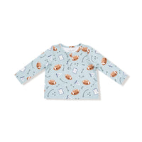 Touchdown Time - Grey Mist - Long Sleeve Henley