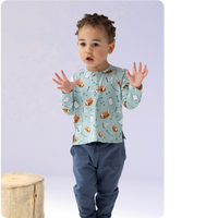 Touchdown Time - Grey Mist - Long Sleeve Henley