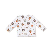 Woodland Animal Faces - Long Sleeve Henley