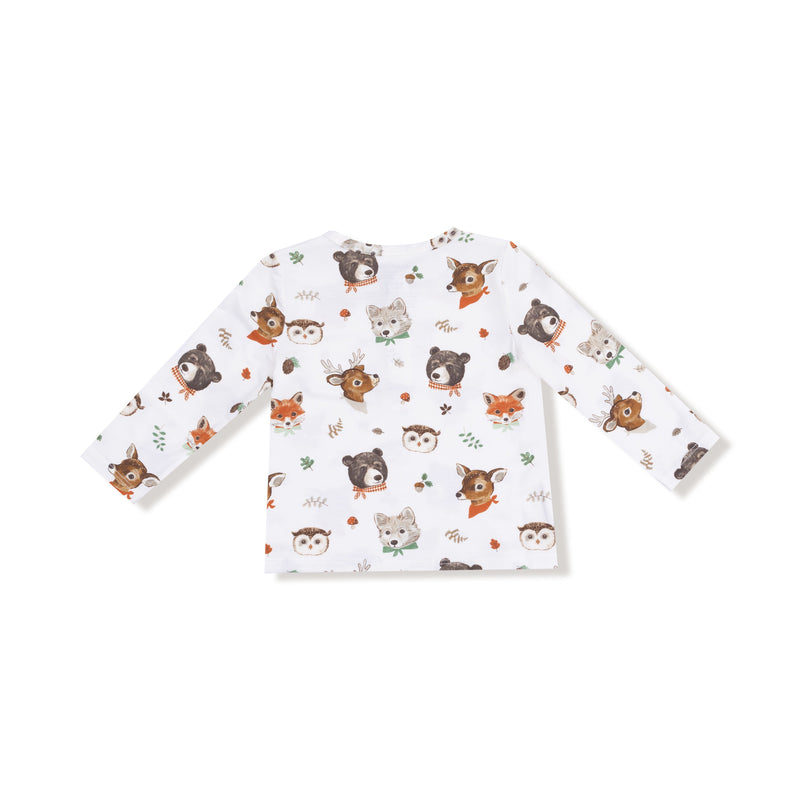 Woodland Animal Faces - Long Sleeve Henley
