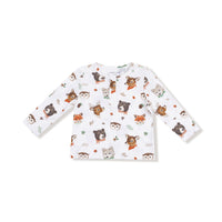 Woodland Animal Faces - Long Sleeve Henley