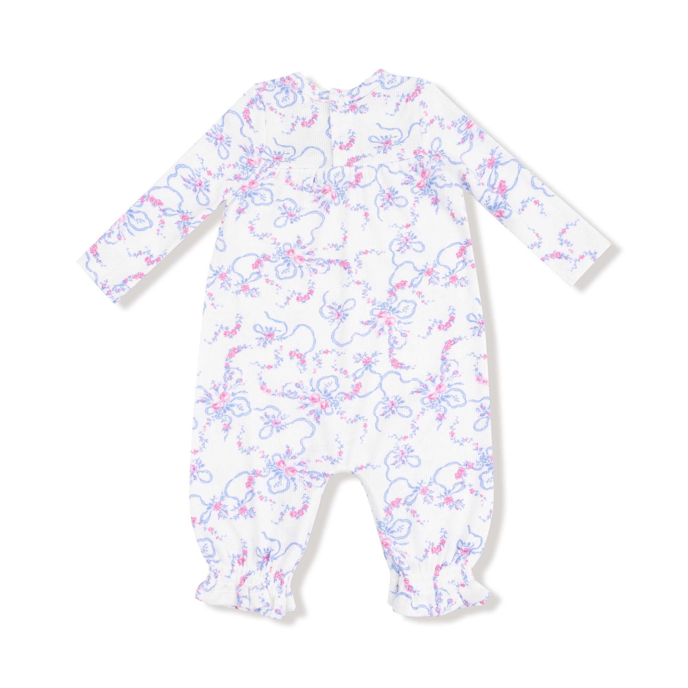 Ribbon Floral Fling - Cuffed Sleeve Romper