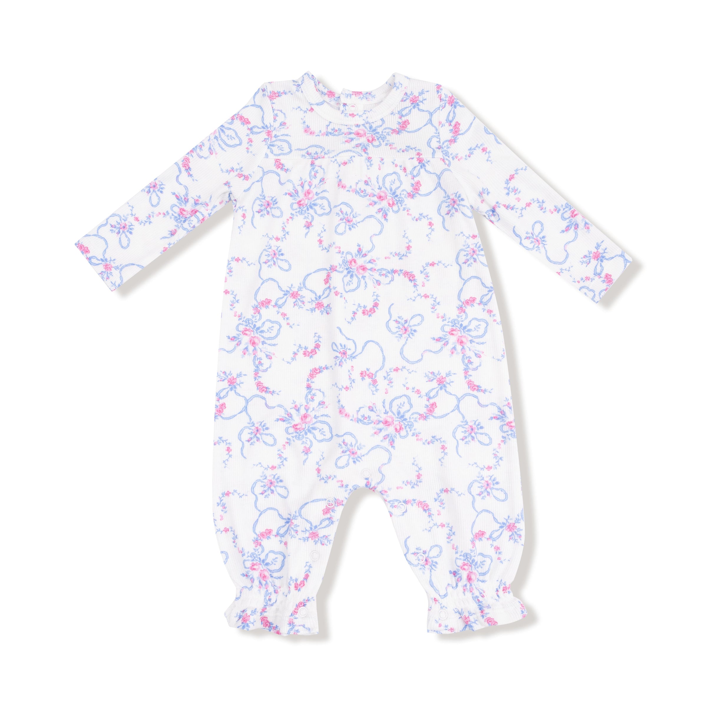 Ribbon Floral Fling - Cuffed Sleeve Romper