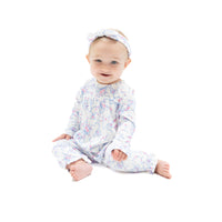 Ribbon Floral Fling - Cuffed Sleeve Romper