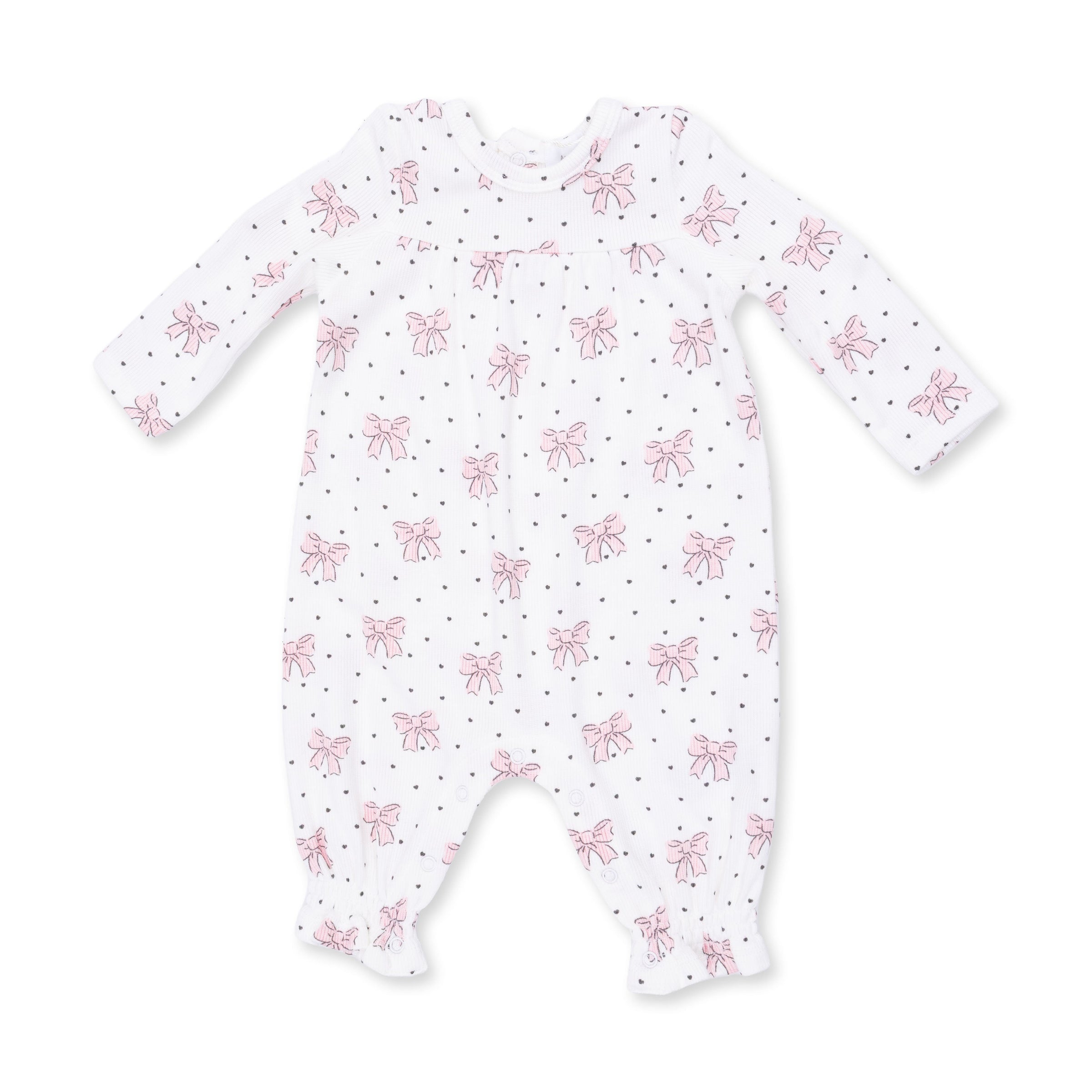 Bows and Hearts - Cuffed Sleeve Romper