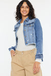 Shelby-Crop Fray Hem Jacket