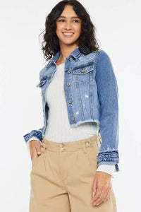 Shelby-Crop Fray Hem Jacket