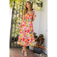 Cecilia- Floral Ruffle Tiered Maxi Dress