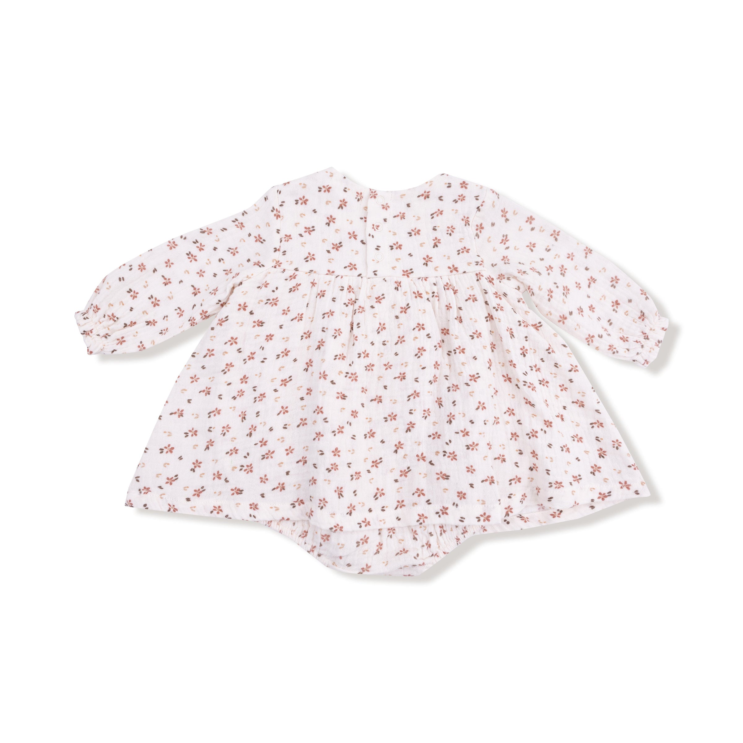 Carrie Floral - Long Sleeve Smocked Ruffle Bubble with Skirt