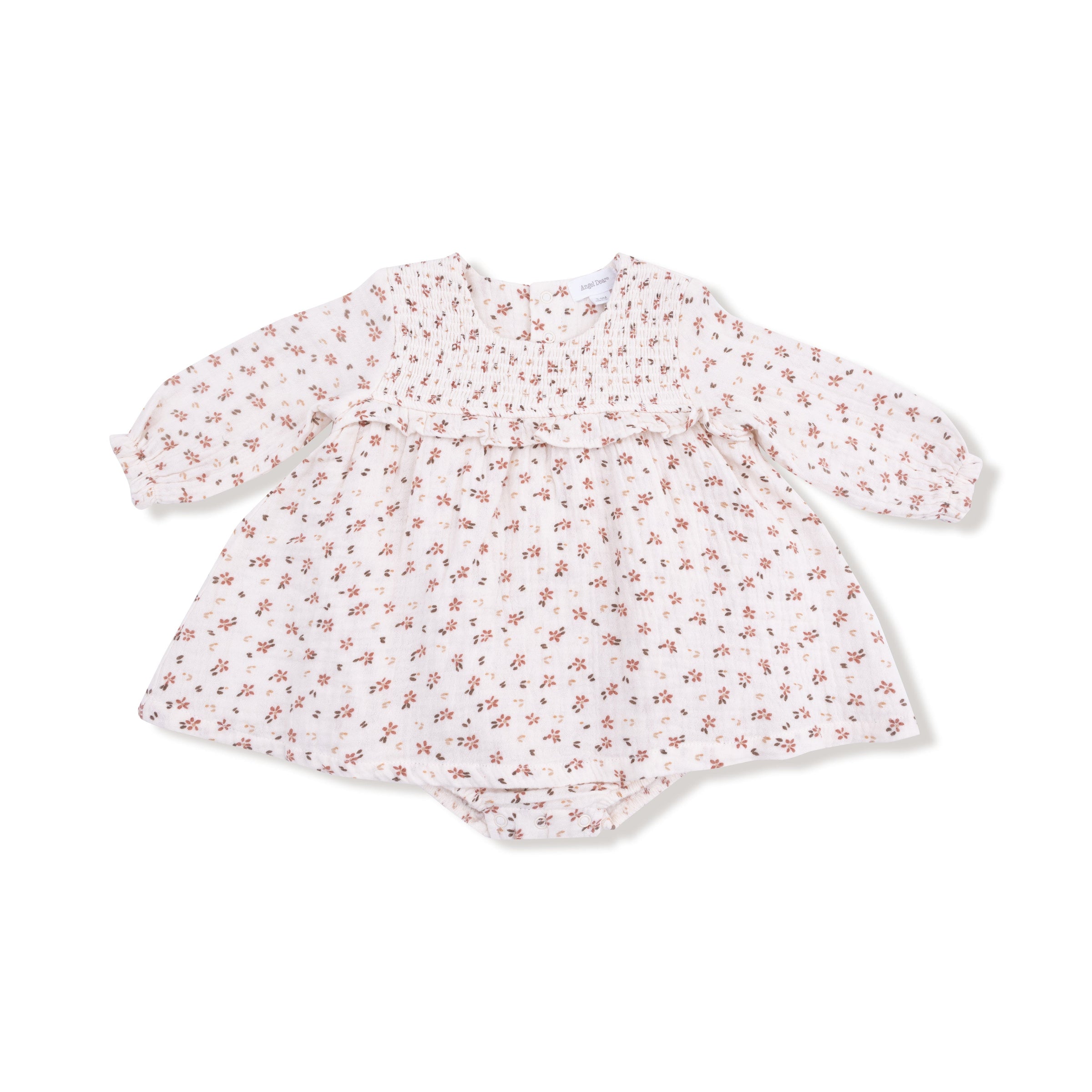 Carrie Floral - Long Sleeve Smocked Ruffle Bubble with Skirt