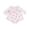 Little Fawn - Long Sleeve Smocked Ruffle Bubble with Skirt