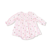 Ogee Lace Floral - Long Sleeve Smocked Ruffle Bubble with Skirt