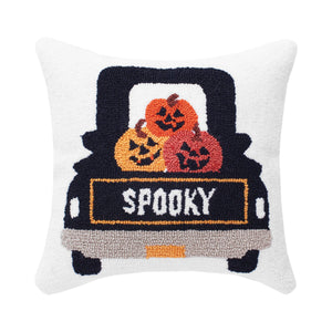 Halloween Spooky Pumpkin Truck Pillow