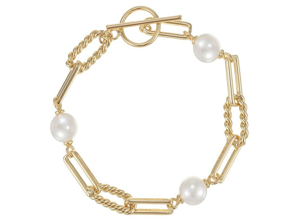 She's Spicy Pearl Link Bracelet in Gold