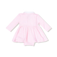 Baby Golf Carts - Pink - Long Sleeve Polo Bodysuit Dress