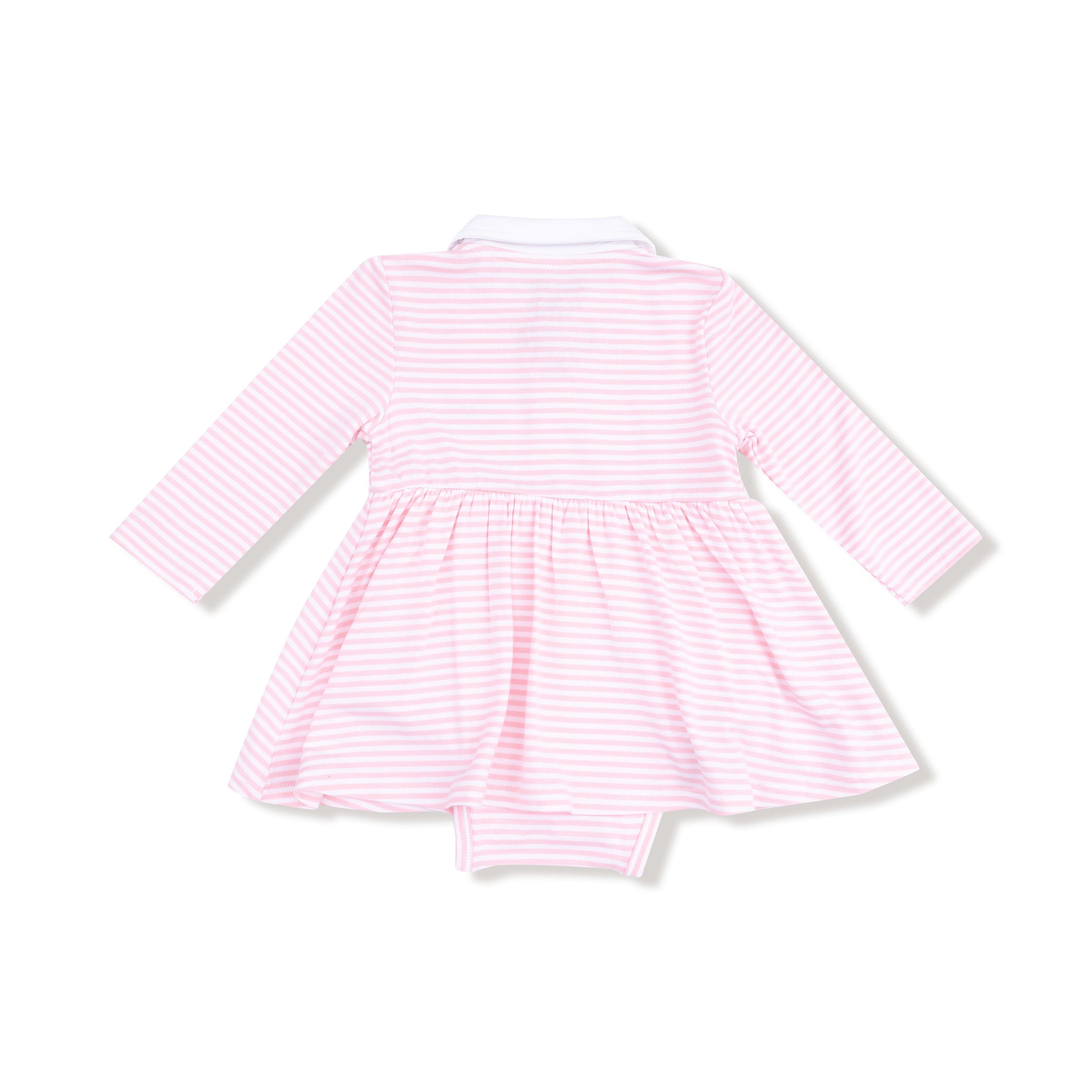 Baby Golf Carts - Pink - Long Sleeve Polo Bodysuit Dress