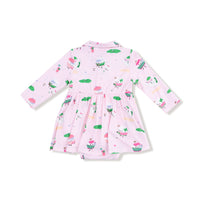 Golf Pros - Pink - Long Sleeve Polo Bodysuit Dress