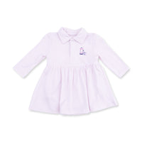 Cheer Pink Micro Stripe - Long Sleeve Tennis Bodysuit Dress