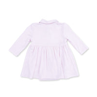 Cheer Pink Micro Stripe - Long Sleeve Tennis Bodysuit Dress