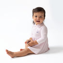 Cheer Pink Micro Stripe - Long Sleeve Tennis Bodysuit Dress