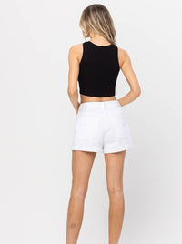 High Rise Cuffed Shorts