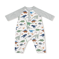 Washy Dinos - Long Sleeve Raglan Henley Romper