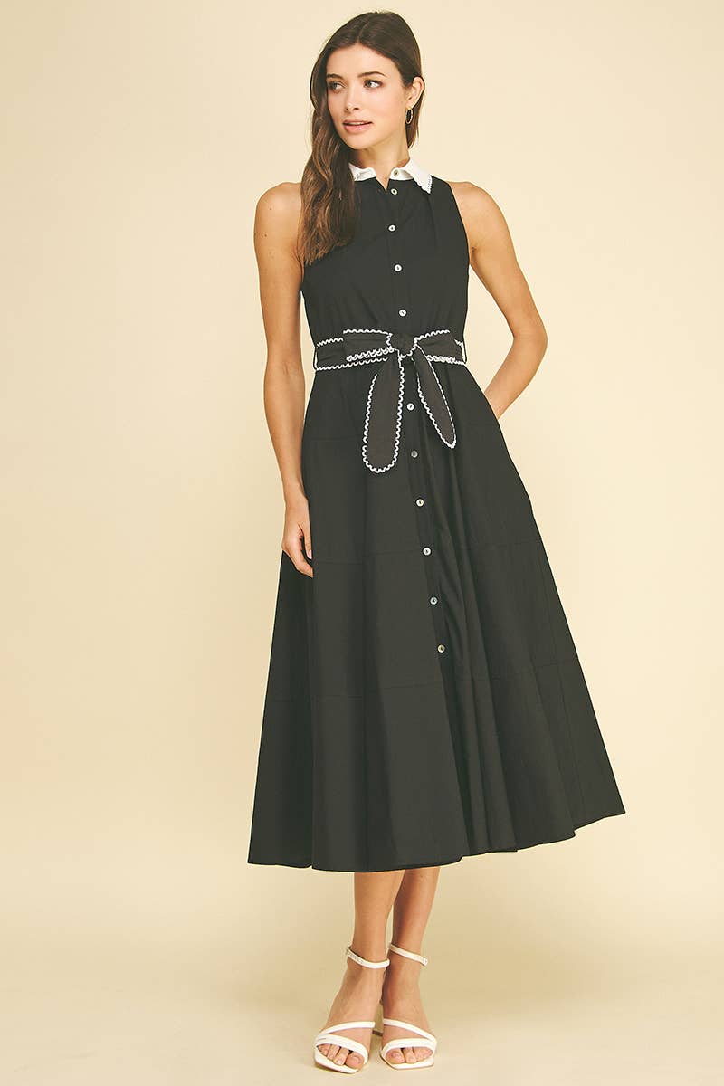 Amanda - RIC RACE TRIM DETAILED MIDI DRESS
