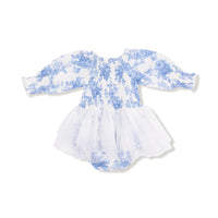 Dream Cottage Floral - Long Sleeve Smocked Bubble with Tutu