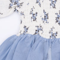 Belle Rosette Dot - Long Sleeve Smocked Bubble with Tutu