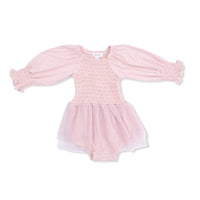 Solid Lotus - Long Sleeve Smocked Bubble with Tutu