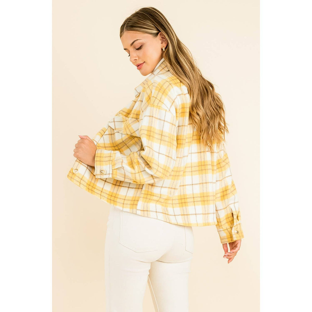 KAYLA - Plaid Button Up Jacket