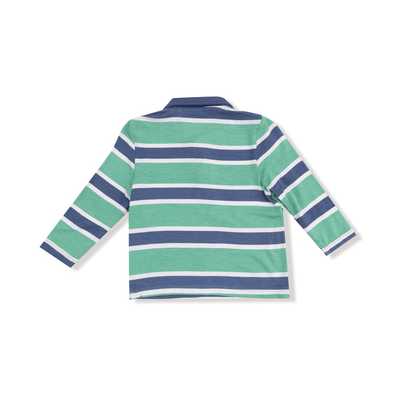 Rugby Stripe - Polo Long Sleeve Shirt