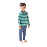 Rugby Stripe - Polo Long Sleeve Shirt