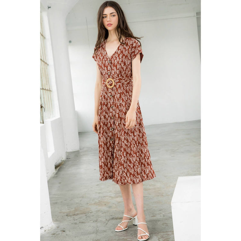 Hazel-Short Sleeve Button Down Dress