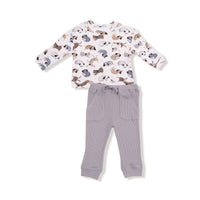 Cozy Pups - Drop Sleeve Waffle Top with Waffle Jogger