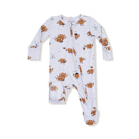 Footballs Playing Football - 2 Way Zipper Footie