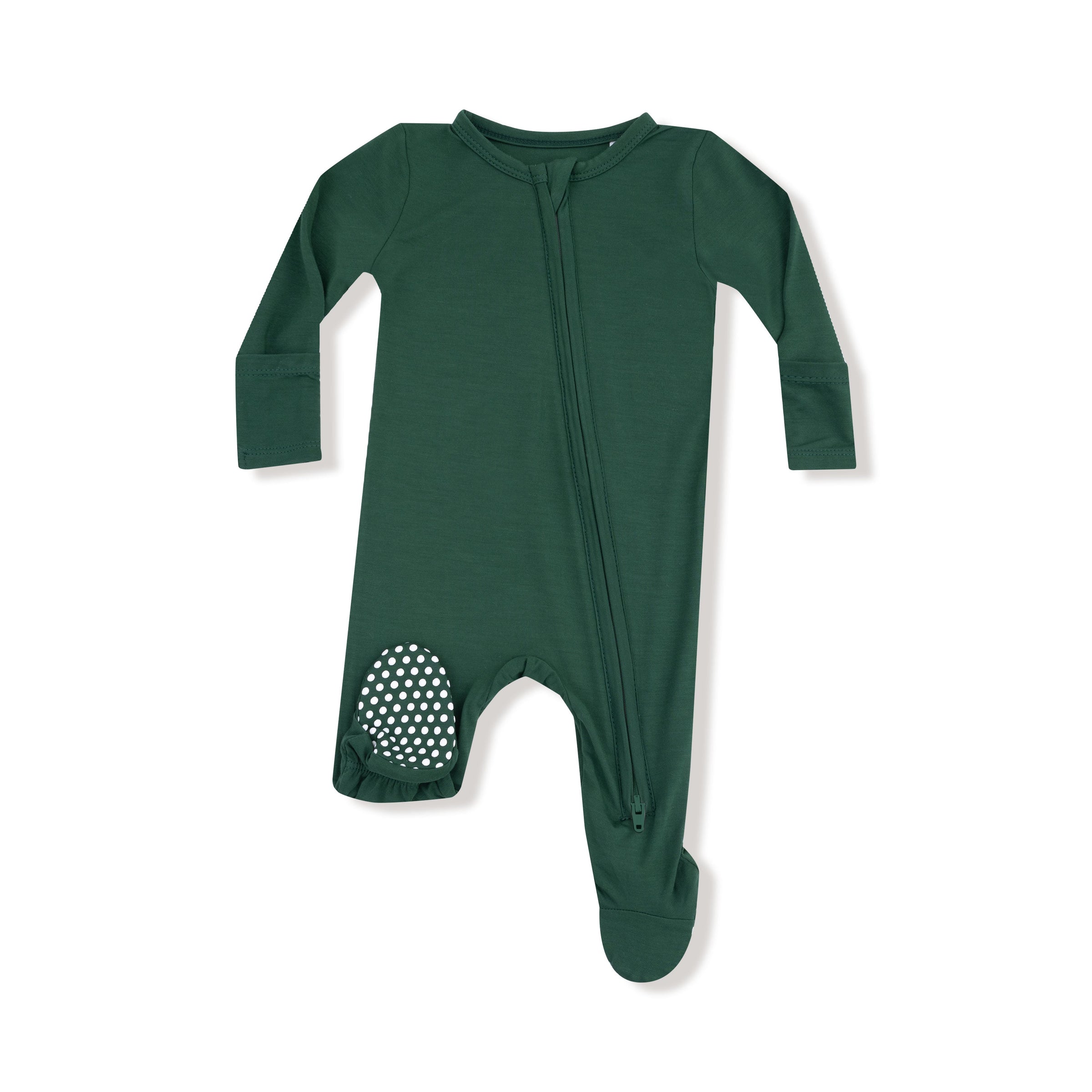 Hunter Green - 2 Way Zipper Footie