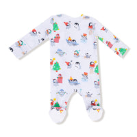 Holiday Penguins - 2 Way Zipper Footie