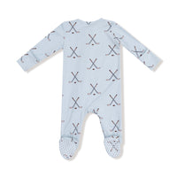Hockey - Stone Blue - 2 Way Zipper Footie