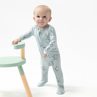 Hockey - Stone Blue - 2 Way Zipper Footie