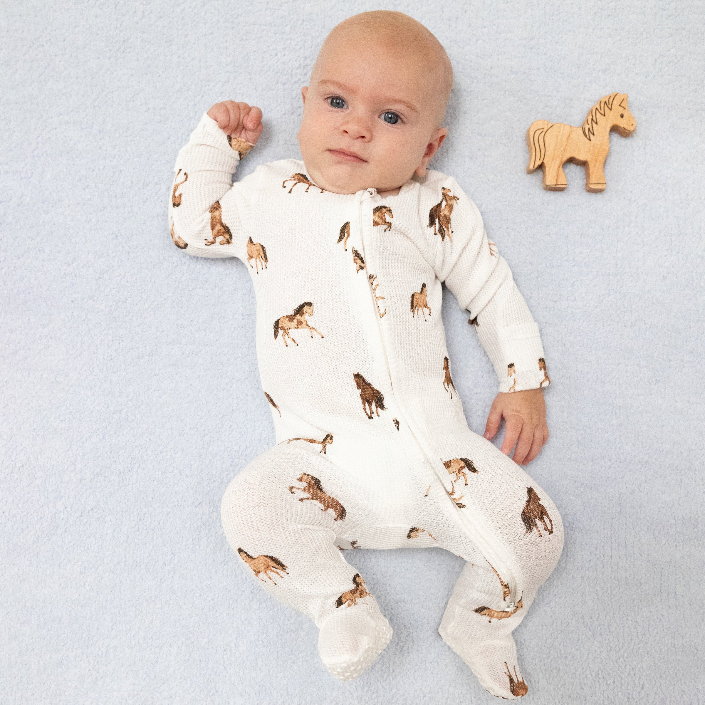 Mini Horses - 2 Way Zipper Footie