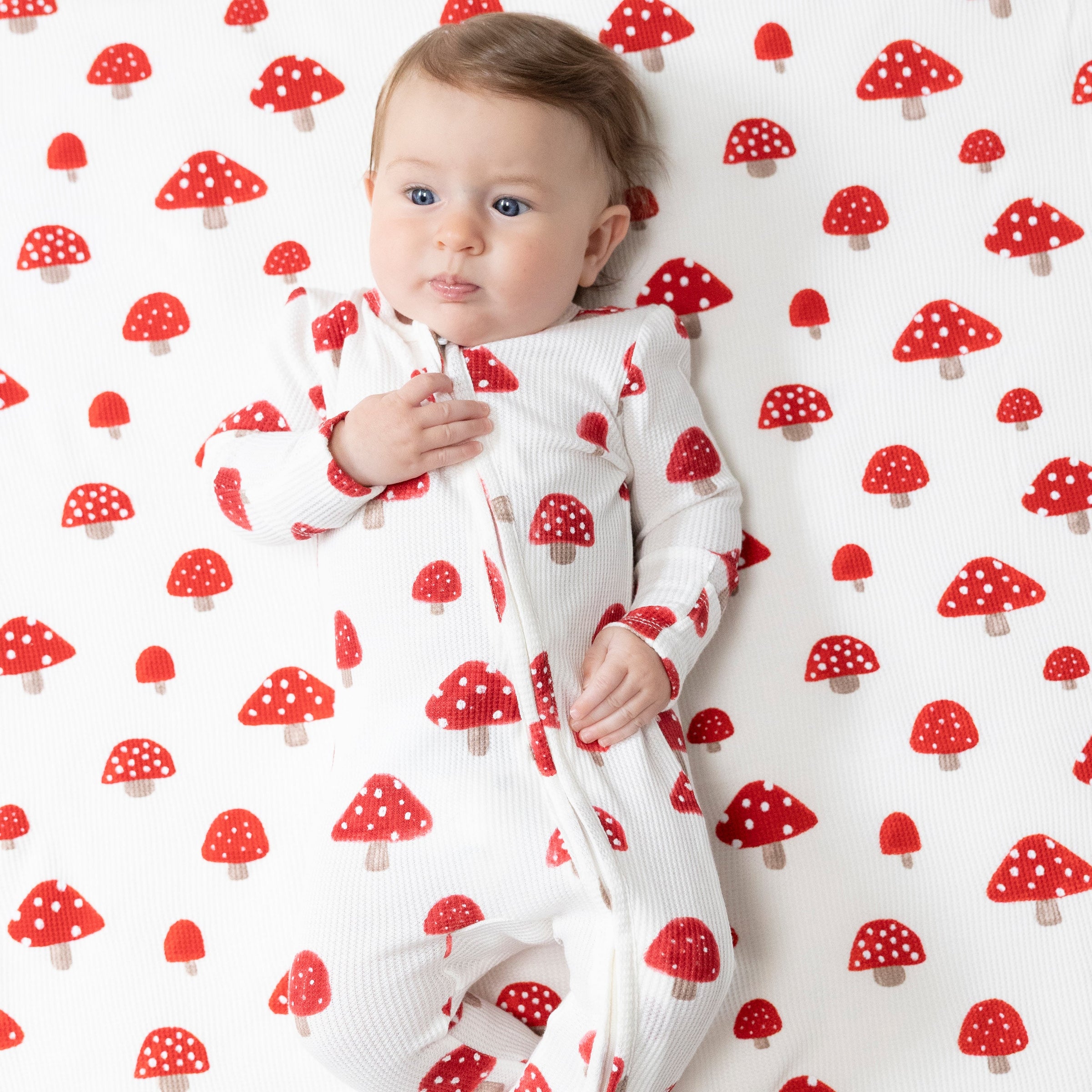 Painterly Mushrooms - 2 Way Zipper Footie