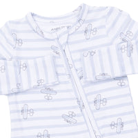 Airplane Stripe - 2 Way Zipper Footie