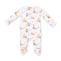 Woodland Animals with Pumpkins - 2 Way Zipper Footie