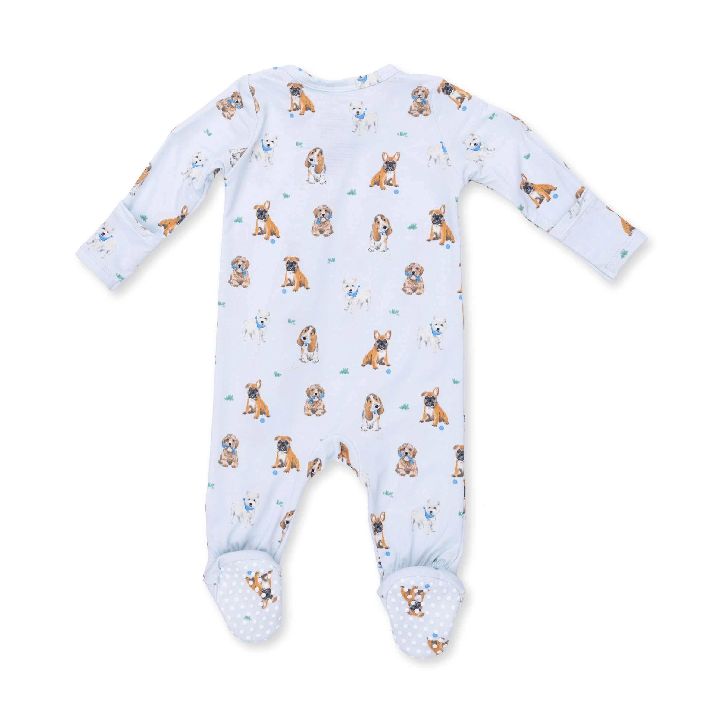 Bestie Dogs Blue - 2 Way Zipper Footie