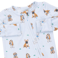 Bestie Dogs Blue - 2 Way Zipper Footie