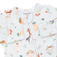 Baby Farm Faces - 2 Way Zipper Footie