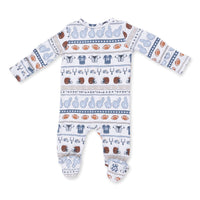 Football Stripe - 2 Way Zipper Footie