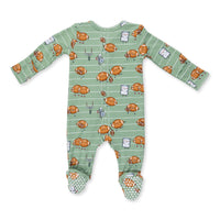 Footballs Playing Football - 2 Way Zipper Footie